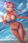  1girl 1girl 1girl alluring bare_legs beach big_breasts big_breasts bikini blue_eyes breasts cleavage clothed clothed_female clothes clothing female_only fluffydus fuuro_(pokemon) holding_poke_ball long_hair nintendo patreon_username pokeball pokemon pokemon_bw red_hair skyla skyla_(pokemon) swimsuit uncensored 