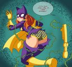  batgirl dc_comics dc_comics embarrassed imsomethingradical panties printed_panties ripped_clothing ripped_pants underwear 