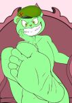  1boy 5_toes anthro bear beret chair crossed_legs cute_feet cyborg-steve edit feet fliqpy fliqpy_(htf) foot foot_fetish foot_focus green_fur happy_tree_friends head_on_hand male mammal mondo_media sexy_feet sitting soles ursid 