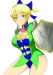 alluring blonde_hair cassandra_alexandra cleavage cleavage_cutout hot sexy shield shoulder_pads silf soul_calibur soul_calibur_ii soulcalibur vise voluptuous weapon