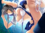  1boy 1girl arm_support bent_over blue_eyes bow bow_bra bow_panties bra bra_pull breasts censored clannad doggystyle from_behind fumio fumio_(ura_fmo) game_cg happy happy_sex hetero jpeg_artifacts lingerie mosaic_censoring navel okazaki_tomoya panties panties_around_leg panties_around_one_leg panty_pull pussy sakagami_tomoyo school_uniform serafuku sex solo_focus sweat tomoyo_after tomoyo_sakagami underwear vaginal white_bra white_panties 