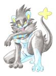 anthro feline female furry luxray pitch-black-crow pokemon white_background