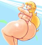  1girl accessory ass big_ass big_breasts bikini blonde_hair blue_eyes bubble_butt cleavage clothed clothing curvaceous curvy curvy_figure dat_ass dw_draw ear_piercing earrings hair_accessory hair_ornament hairclip huge_ass light-skinned_female light_skin long_hair mario_(series) mommy nintendo piercing pink_bikini pink_clothing pink_swimsuit pink_swimwear princess_peach sexy sexy_ass sexy_body sexy_breasts sideboob solo_focus super_mario_bros. swimsuit swimwear thicc thick thick_ass thick_thighs thighs 