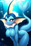  1girl ai_generated anthro breasts female female_only huge_breasts nintendo novelai nude ocean pok&eacute;mon_(species) pokemon sea solo_female underwater vaporeon water 