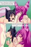  ahri ahri_(league_of_legends) big_breasts breasts huge_breasts justonehumanjoh league_of_legends riot_games xayah xayah_(league_of_legends) 