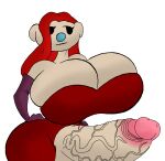 1futa bear_alpha bearfan7634 betty_amelia_rose_(bear) big_balls futanari huge_penis hyper_breasts roblox