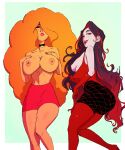 breasts cartoon_network fuaxgoode hair_over_one_eye huge_breasts medium_breasts powerpuff_girls sara_bellum sedusa tanned_skin