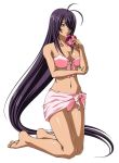 bikini blue_eyes bra breasts female ikkitousen kan'u_unchou kanu_unchou lingerie long_hair panties purple_hair swimsuit underwear