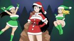 3_girls ashley_(egs) christmas dan_shive el_goonish_shive elf elf_costume elf_female female_only huge_breasts pine_tree santa_costume santa_hat sarah_brown snow susan_pompoms