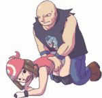 1boy 1girl 9_6 all_fours animated bandanna bike_shorts blue_eyes brown_hair creatures_(company) cueball doggy_position fast female game_freak gif haruka_(pokemon) humans_of_pokemon loop male/female may_(pokemon) nintendo pixel_art pokemon pokemon_(anime) pokemon_diamond_pearl_&_platinum pokemon_dppt porkyman rape roughneck short_hair torso_grab waist_grab