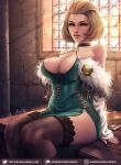 1girl 1girl bare_shoulders big_breasts big_breasts bob_cut breasts choker cleavage female_focus female_only fire_emblem fire_emblem:_three_houses fur hips legs luminyu makeup manuela_casagranda milf nintendo nintendo_switch short_hair solo_female solo_focus stockings tagme teacher thick_thighs thighs tight_dress video_game_character video_game_franchise voluptuous yellow_eyes yellow_lipstick