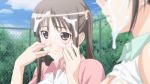 2_girls 2girls animated animated_gif brown_hair cum facial fault!! female gif lowres multiple_girls ponytail saeki_ai sugiyama_mio t-rex_(animation_studio)