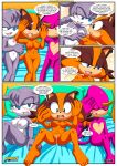  1_boy 1boy 2_girls archie_comics bbmbbf comic espio_the_chameleon mobius_unleashed nic_the_weasel nicolette_the_weasel palcomix sega sonic_boom stickin&#039;_around_(comic) sticks_the_jungle_badger 