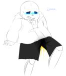  1boy 2010s 2015 2d 2d_(artwork) animated_skeleton blue_blush blush bottom_sans clothed comic_sans digital_media_(artwork) drooling english_text male male_only monochrome monster omorashi partially_colored pee peeing peeing_self sans sans_(undertale) skeleton suckmytrombone text tumblr uke_sans undead undertale undertale_(series) urinating urination video_game_character video_games white_background 