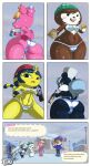 animal_crossing animal_crossing_boy ankha anthro bikini black_eyes black_fur blonde_hair blue_eyes blue_hair brown_fur brown_hair bunny_girl carmen_(animal_crossing) catgirl comic deer earrings egyptian fuchsia_(animal_crossing) furry hooves jackintaro orange_eyes pink_fur snow squirrel tasha_(animal_crossing) villager_(animal_crossing) white_fur winter yellow_fur