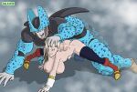 1boy 1girl all_fours android android_18 big_breasts blue_eyes boots breast_press breasts cell_(dragon_ball) cell_junior censored clothed_sex doggy_position dragon_ball dragon_ball_gt fingerless_gloves galaspek gloves grabbing hand_on_another's_head high_heel_boots high_heels huge_testicles knee_boots large_penis monster_boy motion_blur muscular muscular_male naked_footwear naked_gloves naked_thighhighs open_clothes open_mouth partially_undressed penis purple_eyes rolling_eyes sex sex_from_behind shirt_lift skirt spread_legs stockings super_android_18 testicle