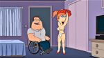 blackzacek breasts erect_nipples family_guy high_heels joe_swanson lois_griffin panties thighs undressing