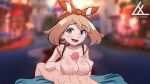 animated blue_eyes breast_grab breast_hold brown_hair clothed_female_nude_male clothed_sex cum cum_in_mouth cum_on_breasts cum_on_face erect_penis facial happy_sex haruka_(pokemon) has_audio holding_breasts huge_breasts male/female may may_(pokemon) paizuri paizuri_lead_by_female pokemon pokemon_character pov pov_eye_contact uncensored video webm