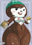 animal_crossing anthro black_eyes breasts brown_fur brown_hair bunny_girl carmen_(animal_crossing) furry jackintaro nipples nude pussy