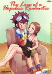  1boy 1girl bbmbbf comic cover_page daisuke_motomiya davis_motomiya digihentai digimon hikari_yagami motomiya_daisuke palcomix the_love_of_a_hopeless_romantic_(comic) yagami_hikari 