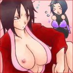  bleach cleavage genderswap huge_breasts kenpachi_zaraki no_bra open_robe yumichika_ayasegawa 