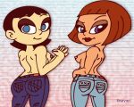 ass big_ass black_hair blue_eyes brown_hair bubble_butt crossover danny_phantom jeans madeline_fenton ms._keane nipples powerpuff_girls purple_eyes rayryan_(artist) sideboob topless