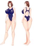 1girl abs_visible_through_swimsuit alluring asuka_kazama athletic_female big_breasts bikini brown_eyes brown_hair competition_swimsuit do_konjouuo female_abs fit_female kazama_asuka namco tekken