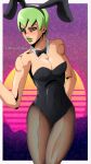  1girl big_breasts breasts bunnysuit bybrandon88 female_focus female_only foo_fighters green_hair jojo&#039;s_bizarre_adventure short_hair solo_female solo_focus stone_ocean 