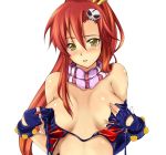 1girl big_breasts breasts covering_breasts female female_only red_hair solo solo_female tengen_toppa_gurren-lagann yellow_eyes yoko_littner