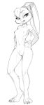  1girl anthro breasts bunny_ears bunny_girl curvaceous curves curvy curvy_body curvy_female curvy_figure curvy_hips female_only furry hand_on_hip hand_on_hips lola_bunny looney_tunes medium_breasts nipples nude pussy sketch solo_female space_jam:_a_new_legacy uncolored w4g4 warner_brothers 