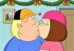 brother_and_sister chris_griffin family_guy french_kiss glasses hat incest kissing meg_griffin