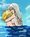 1boy 1girl blonde_hair breasts canon_couple elizabeth_liones hugging meliodas nanatsu_no_taizai sex silver_hair