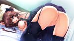 anus breasts brown_hair female game_cg hanamiya_nagisa kuroya_shinobu nipples photoshop purple_eyes pussy pussy_juice stockings uncensored ushinawareta_mirai_wo_motomete wet