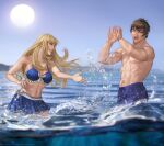 1boy 1girl aged_up alluring bikini emilie_de_rochefort forest_law lili_(tekken) lili_rochefort minkroyach namco swimming_trunks tekken tekken_3 tekken_5_dark_resurrection tekken_tag_tournament tekken_tag_tournament_2 twitter water