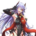  1girl absurd_res alluring android big_breasts blush_stickers high_res joints leotard long_hair mechabare nintendo nithros one_eye_closed open_mouth poppi_(xenoblade) poppi_qtpi_(xenoblade) purple_hair robot_ears robot_joints scarf xenoblade_(series) xenoblade_chronicles_2 