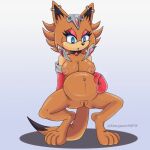 aztec_kangaroo_(artist) aztec_the_kangaroo completely_nude holding_stomach kangaroo pregnant sonic_oc