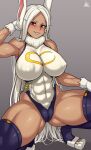 1girl big_breasts breasts dark-skinned_female female_focus female_only high_res jmg long_hair mature mature_female miruko my_hero_academia patreon patreon_paid patreon_reward red_eyes rumi_usagiyama solo_female solo_focus superheroine tagme white_hair