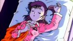  bulma_briefs dragon_ball no_panties paipan pajamas purple_hair pussy sleeping son_goku video 