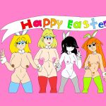  4girls aged_up areola areolae bangs big_breasts black_hair blonde_hair breasts bunny_ears crossover easter female female_only goth green_legwear hair_over_eyes happy_easter heart-shaped_pupils huge_breasts large_breasts leon_pazchowder lori_loud lucy_loud milf multiple_females multiple_girls netflix nickelodeon nipples older orange_hair pubic_hair pussy reggie_abbott rita_loud smile stockings straight_hair the_loud_house thigh_highs thighhighs twelve_forever 