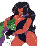  avengers elizabeth_&quot;betty&quot;_ross female glassfish green_skin huge_breasts jennifer_walters marvel red_she-hulk red_skin she-hulk wrestling 