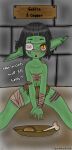 eyepatch goblin goblin_female green_skin muschelshreck nsfw original original_character pointed_ears sheru_the_goblin slave