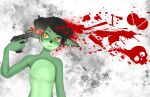  banksy goblin green_skin gun headshot original original_character pointed_ears sheru_the_goblin suicide 