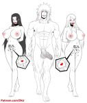  1boy 2_girls breasts impregnation jiraiya kushina_uzumaki mikoto_uchiha naruto naruto_shippuden naruto_shippuuden nipples nude nude_female nude_male penis pussy 