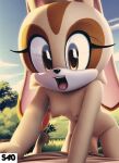 1girl ai_generated all_fours anthro cream_the_rabbit nipples nude nude_female rabbit rabbit_ears s40 sega small_breasts smile sonic sonic_the_hedgehog_(series) wide_eyed young