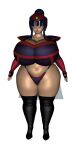  3d black_hair cape chichi dragon_ball gigantic_ass gigantic_breasts helmet hourglass_figure saturnxart 