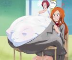  2_girls bleach chizuru_honsho gigantic_breasts greengiant2012 inoue_orihime orange_hair orihime_inoue you_gonna_get_raped 