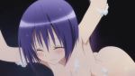 1girl animated animated_gif blue_hair blush bouncing_breasts breasts closed_eyes female gif hair nipples nude orgasm sairenji_haruna short_hair small_breasts soap to_love-ru to_love-ru_darkness