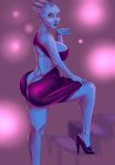 asari ass big_ass blown_kiss classy dress liara_t'soni mass_effect no_panties sexy thick_thighs