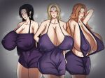 3_girls black_hair bleach blonde_hair boa_hancock crossover earrings gigantic_ass gigantic_breasts hourglass_figure naruto_shippuden one_piece rangiku_matsumoto shioriichii tsunade