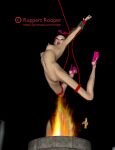 3d abuse bdsm bondage fire hanging hogtied humiliated pain rope slave